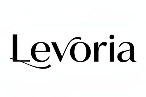 levoria make a simple logo. Remeber the background is white so yea make text black